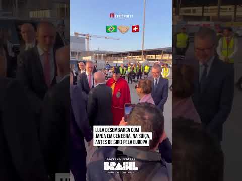 Lula desembarca com Janja em Genebra, na Suíça, antes de giro pela Europa