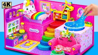 Make Miniature Unicorn House with Bedrooom, Bathroom, Kitchen and Pool for Pet | DIY Miniature House