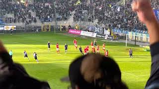 Marc Schnatterer mit dem 1:1 Freistoßtor gegen Halle
