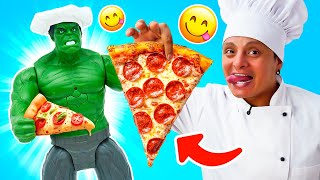 🍕🦸‍♀️ ¡Batalla de superhéroes en la cocina! ¿Quién ganará la pizza? 🔥