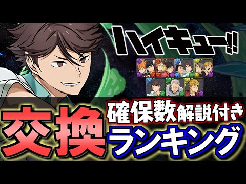 【あのキャラ取り忘れてない？】ハイキューコラボ 交換ランキング&確保数解説!!微課金目線で徹底解説します。【パズドラ】