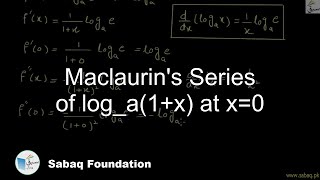 Maclaurin's Series of log_a(1+x) at x=0