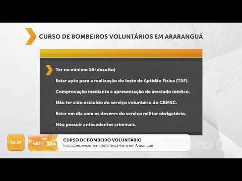 Curso de bombeiros voluntários termina nesta terça em Araranguá | Cotidiano | SCC Meio-Dia