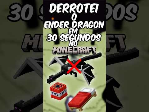 😳 DERROTEI o ENDER DRAGON em 30 SEGUNDOS!  #minecraft #jogos