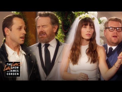 Bryan Cranston & James Corden Fight Over Jessica Biel In Kanye West-Inspired Soap Opera Scene! Watch!