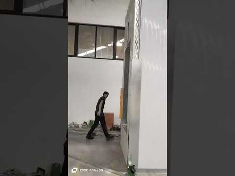 Installation of the powder coating line in Belgium, second day of installation work.