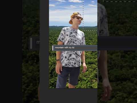 Photoshop AI generative fill editing blank canvas into Minecraft rainforest. #generativefill