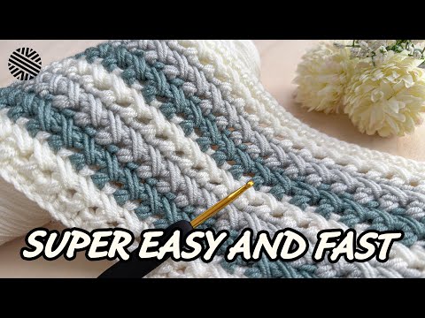 SUPER EASY & FAST Crochet Pattern for Beginners!⚡️Crochet Stitch for Baby Blanket, Bag and Scarf