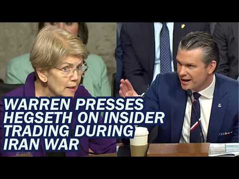 Warren Questions Hegseth on Insider Trading During Iran War As He Ducks Responsibility