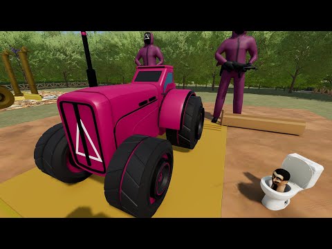 Futuristic Tractor in Squad Style - Performance Test on an Obstacle Course in Farming Simulator