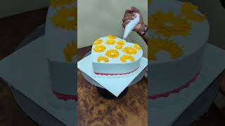 Heart Shape Cake | Sunflower Cake design | Heart Shape Sunflower Cake design