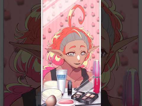 メイクアップ動画アイメイク&チーク&カラコン編#shorts #vtuber #ibispaintx #ダメ姉エルフの日常日