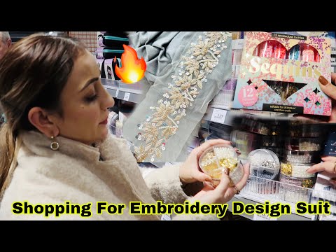 ❗️Shopping For Embroidery Design Suit🔥 For My Indian Suit 🇮🇳 Cut Dana Moti Tara! Visit Dadi Home..❤️