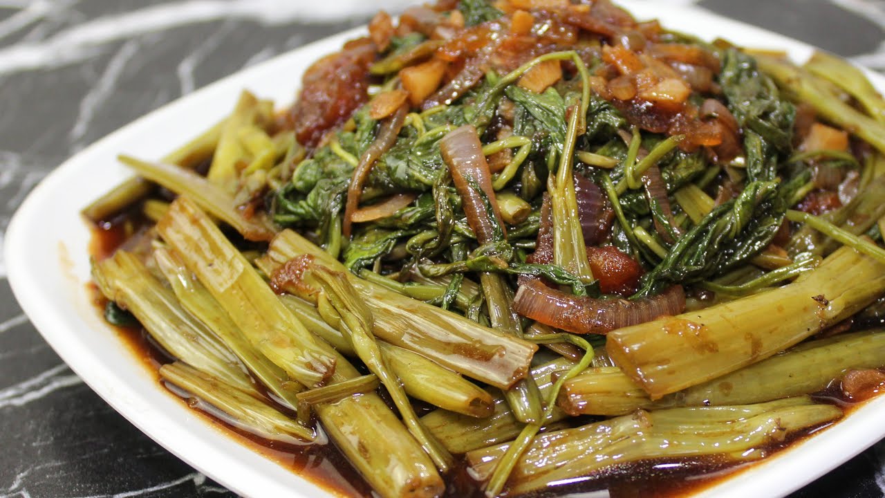 Adobong Kangkong in Oyster Sauce Recipe » Yummy Food Ph