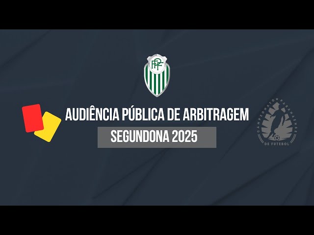 Confira a escala de arbitragem para a 15ª rodada, jogo de volta da final, do Campeonato Paranaense 2° Divisão 2025. 

TERMO DE AUDIÊNCIA PÚBLICA PARA DESIGNAÇÃO DOS ÁRBITROS Lei Federal 10.671 e 13.155/2015.

| Inscreva-se! |
Federação Paranaense de Futebol. Levando o nosso esporte até você!