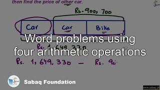 Word problems using four arithmetic operations