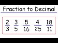 Decimal Conversions of Fractions