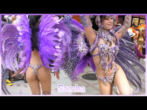 4K 伝説の妖精 美人 大学生 サンバカーニバル ウニアン 武蔵小山商店街パルム 2025 日本の祭り 紫娘