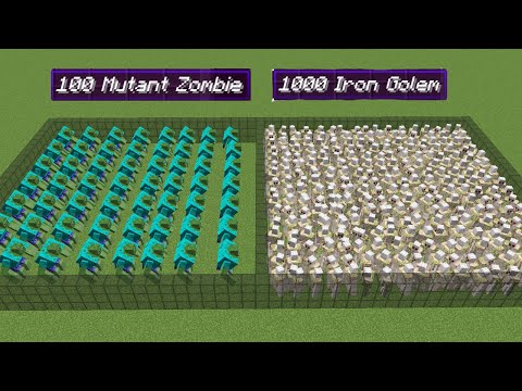 1000 iron golems vs 100 mutant zombies | Minecraft Mob Battle