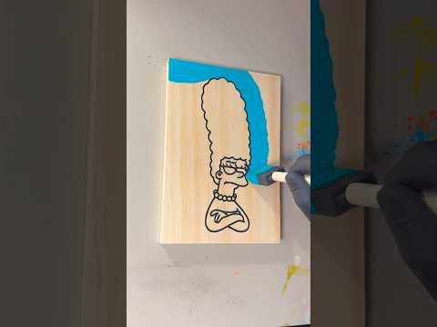 🔥 SatiSFyinG Marge Simpson 🔥 #painting #satisfying #shorts