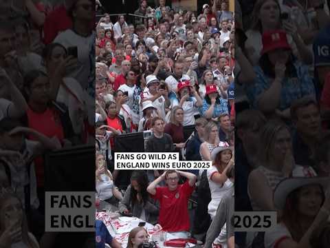 Fans celebrate England’s Euro 2025 win