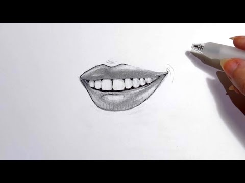 تعلم رسم الابتسامة بالخطوات | How to draw lips in steps