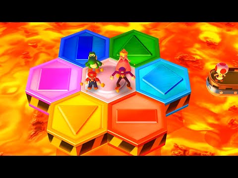 Mario Party The Top 100 - The Top Lucky Minigames - Yoshi vs Mario vs Waluigi vs Peach