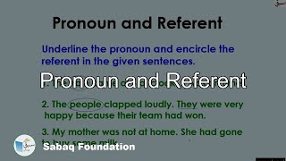 Pronoun and Referent