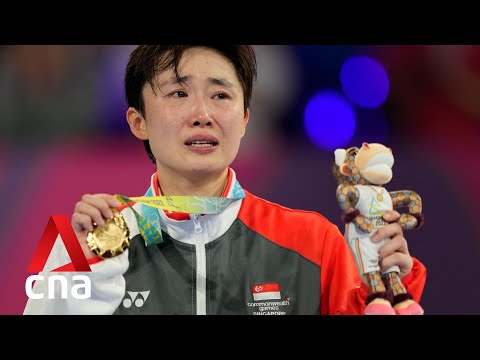 Singapore’s Feng Tianwei tears up after winning gold at 2022 Commonwealth Games