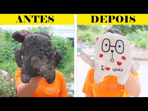 Eu limpei milagrosamente esse bichinho de pelúcia | ASMR  #shorts  #asmr #limpeza