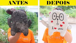 Eu limpei milagrosamente esse bichinho de pelúcia | ASMR  #shorts  #asmr #limpeza