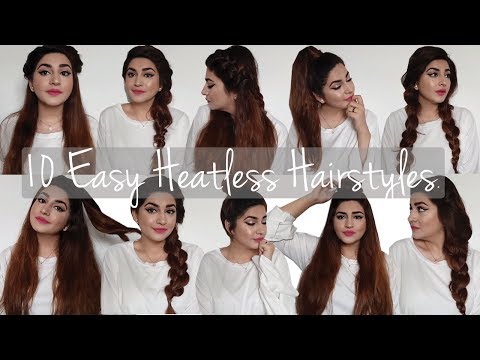 10 Quick &  Heatless EveryDay Hairstyles | Long Hair | Glossips