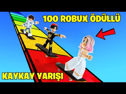 KAZANAN 100 ROBUX ALIR😊AYŞEM ECE ARI💥ARIGİLLER🐝ROBLOX SKATEBOARD OBBY