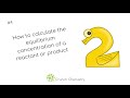 Equilibrium Constants and Concentrations