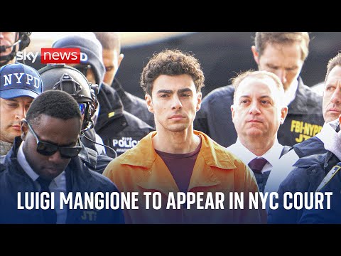 Outside court as Luigi Mangione arrives to face state murder and terror charges