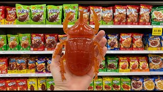 Tried a Beetle from a Japanese Supermarket!? + Popular Snacks! 🍫🚌🍄