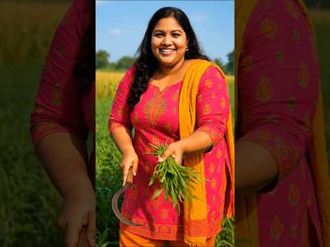 Beautiful Village Girl Harvesting Crops 🌾 | Indian Rural Life | Desi Village Vibes