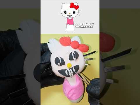 I made Sprunki OC Hello Kitty phase 2 with clay #mysprunkioc #hellokitty #diy