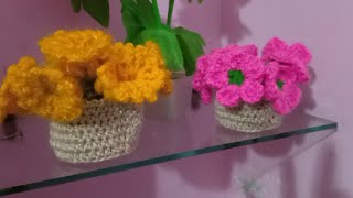 क्रोशिया से बनाये यह  फ्लावर पॉट CROCHET flower pot by allhometips 