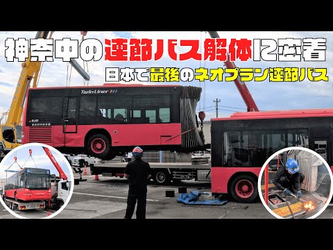 【超レア車両】連節バスの解体に密着【ネオプラン】