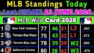 MLB Standings today | Last UPDATE 23 JUNE 2026 | MLB Standings 2026 #MLB