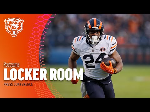 Postgame locker room after Bears win against Cardinals | Chicago Bears video clip