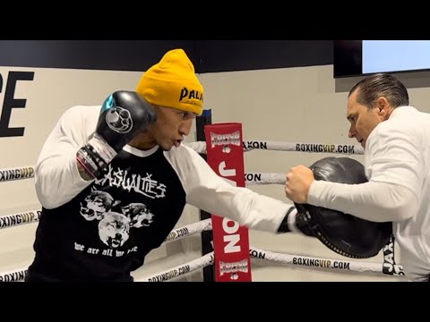 MARIO BARRIOS SHARP PAD WORK FOR JAKE PAUL MIKE TYSON UNDERCARD TITLE DEFENSE