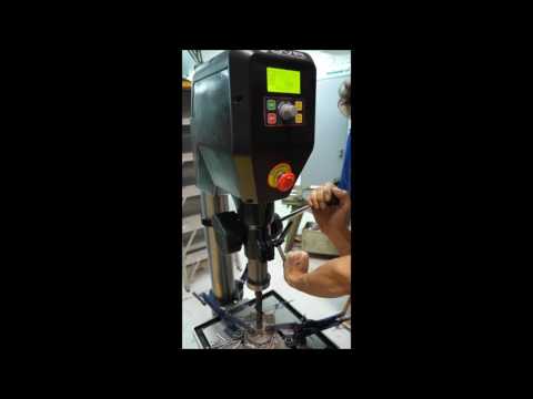 NOVA Voyager DVR Variable Speed Drill Press Steel Drilling 7/8" dia into medium carbon steel
