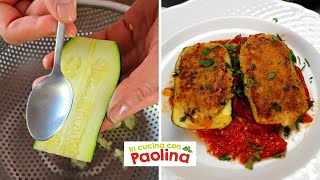 Hai mai provato le ZUCCHINE RIPIENE  in padella? SENZA FORNO! Ricetta da non perdere