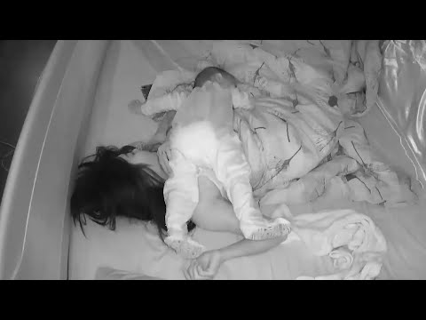 Baby thinks best place to sleep is on top of mom's head