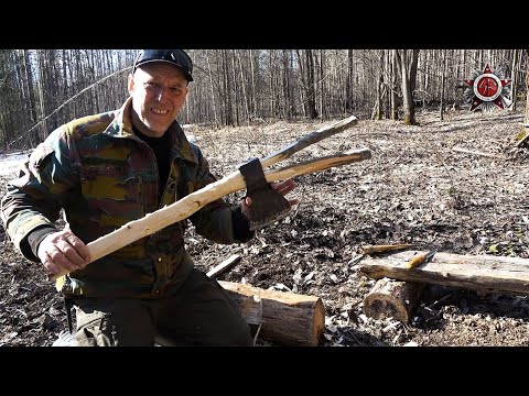 Two Ways To Fix A Broken Axe In The Forest - This Actually Works! Wilderness Survival @WildSiberian