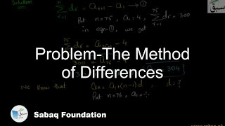 Problem-The Method of Differences