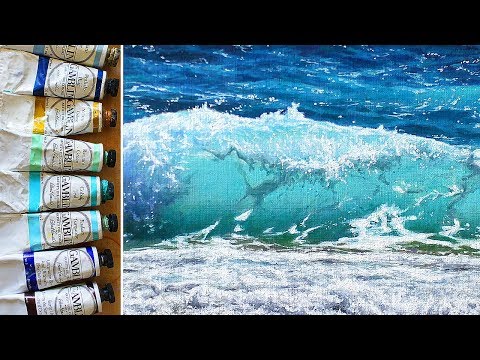 Oil Painting For Beginners | Ocean Wave Demonstration