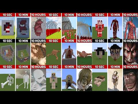 MINECRAFT ALL Characters in Attack On Titan (FULL COLLECTION №2) : 10 Hours, 10 Minutes,10 SECONDS!